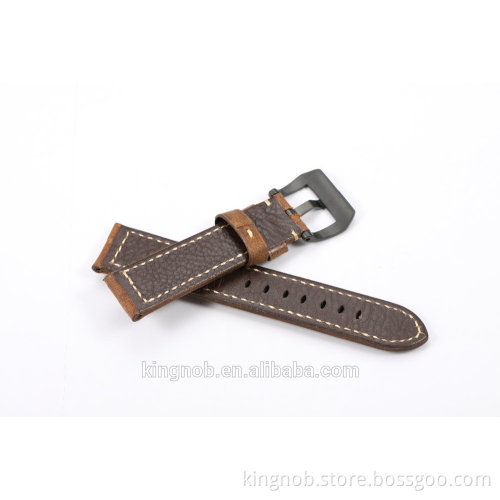 22mm Assolutament Genuine Leather StainlesSteel Tang Buckle Leather Watch Strap